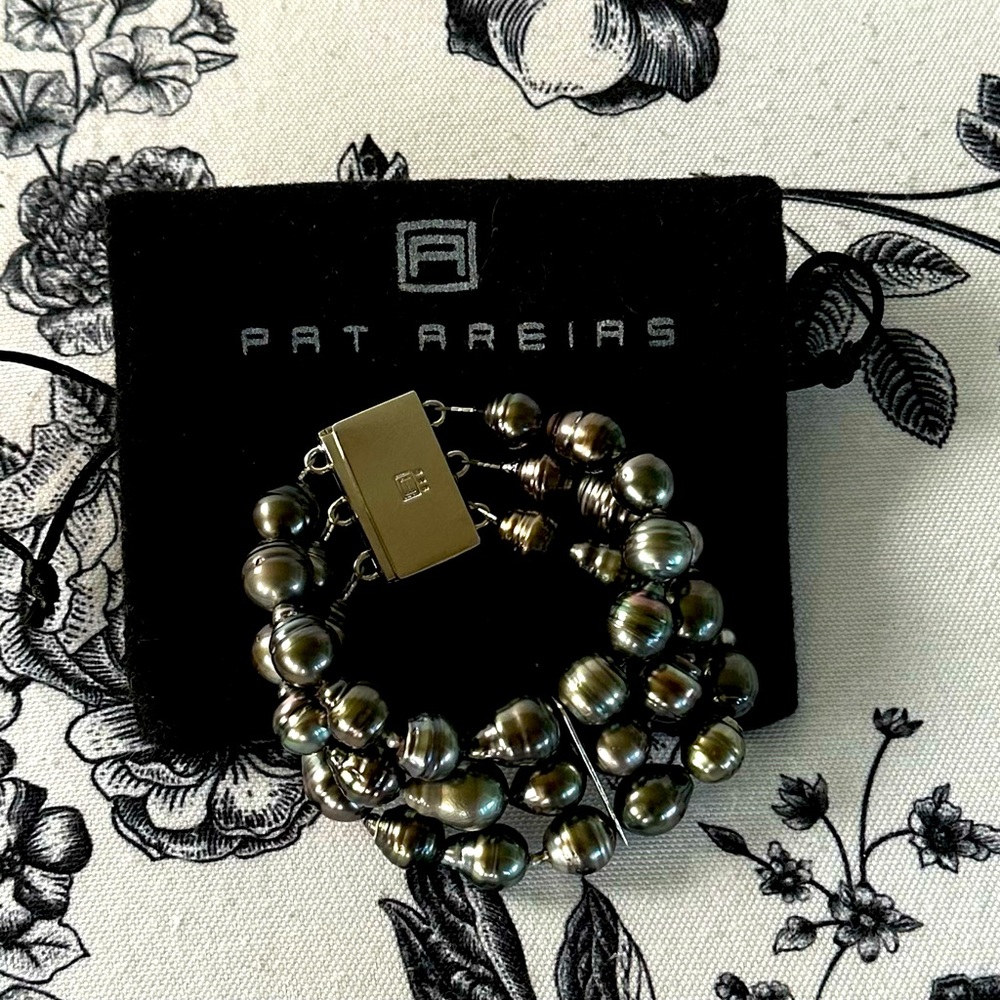 Pat Areias Sterling Silver Multi Strand Pearl Bracelet